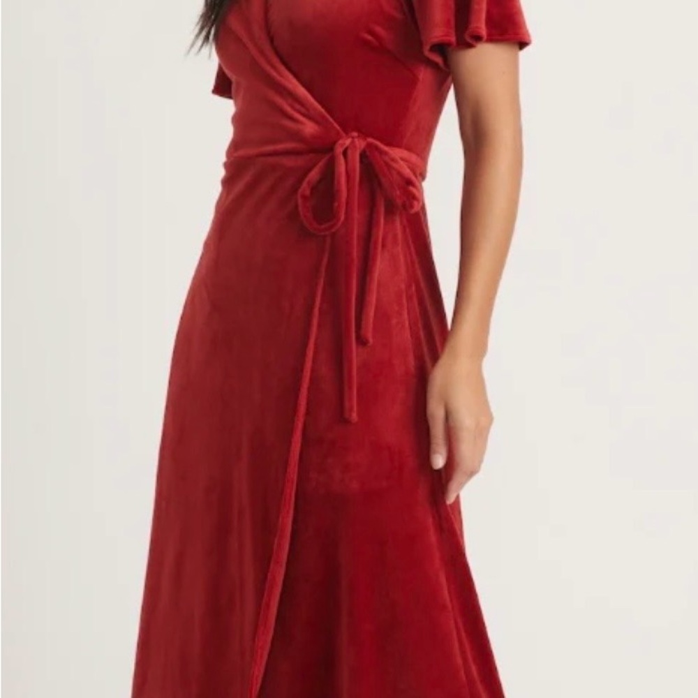 Women’s Marine Layer Dress Viola Velour Wrap Dress With Pockets Size M Elegant
